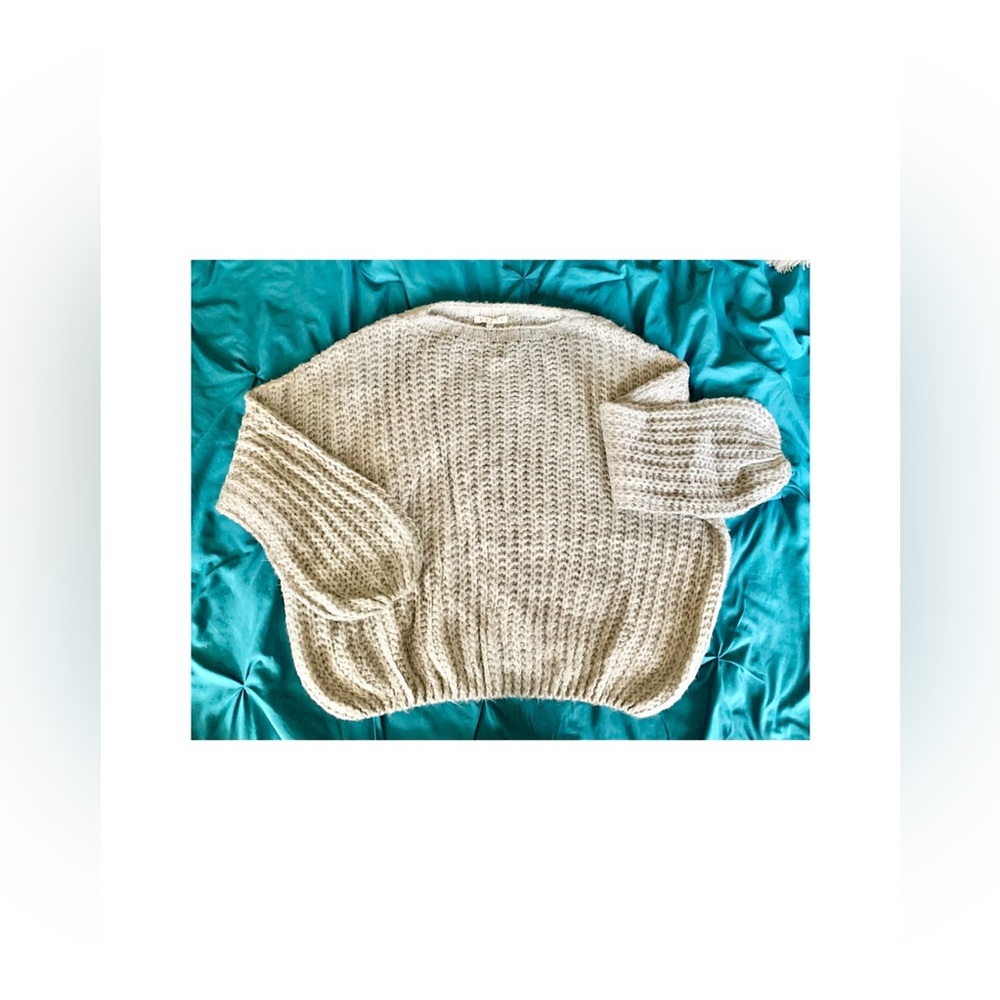 Grey Cable Knit Sweater by HYFVE